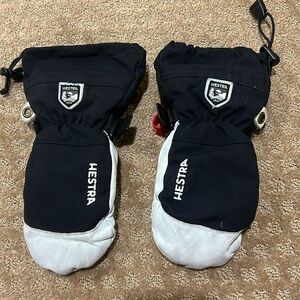 Hestra size 7 black and white mittens